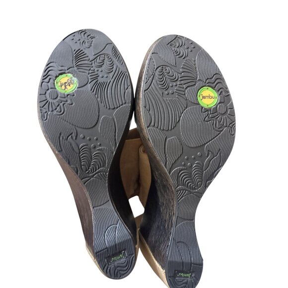 Jambu Womens Tan & Orange Wedge Sandals With Ankle Strap 10 - Picture 6 of 8